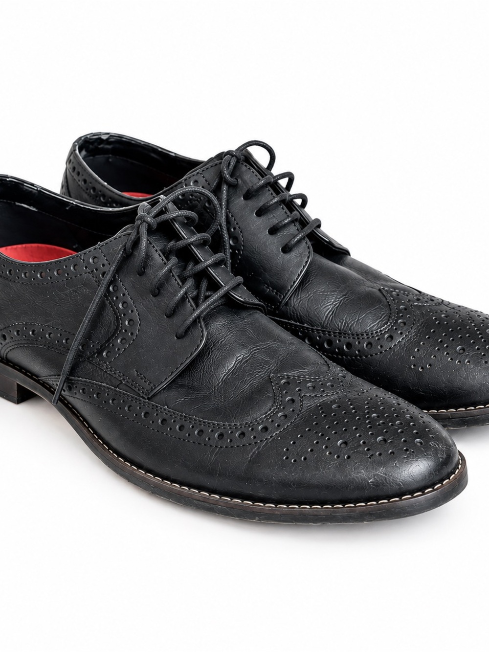 Classic Black Wingtip Dress Shoes - Men